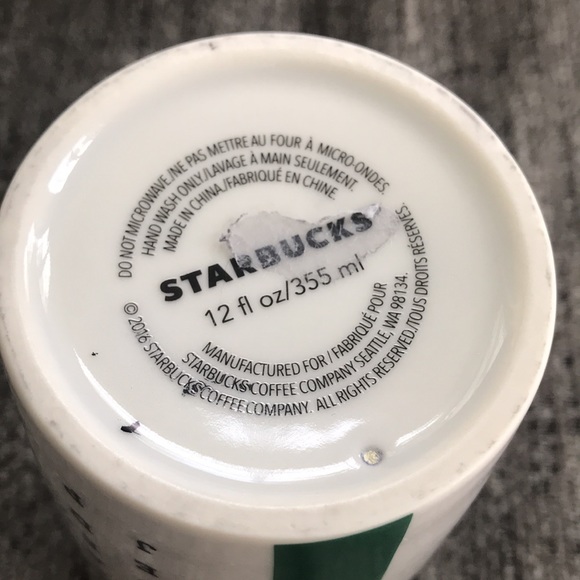 Starbucks 12 oz ceramic travel tumbler coffee cup 2016 word search - Picture 4 of 5